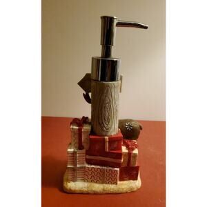 Holiday Reindeer NORTH POLE Soap/Lotion Dispenser  8" Tall